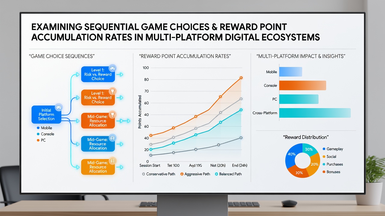 Chart comparing reward point accumulation curves for single-platform versus multi-platform sequential play across four game categories